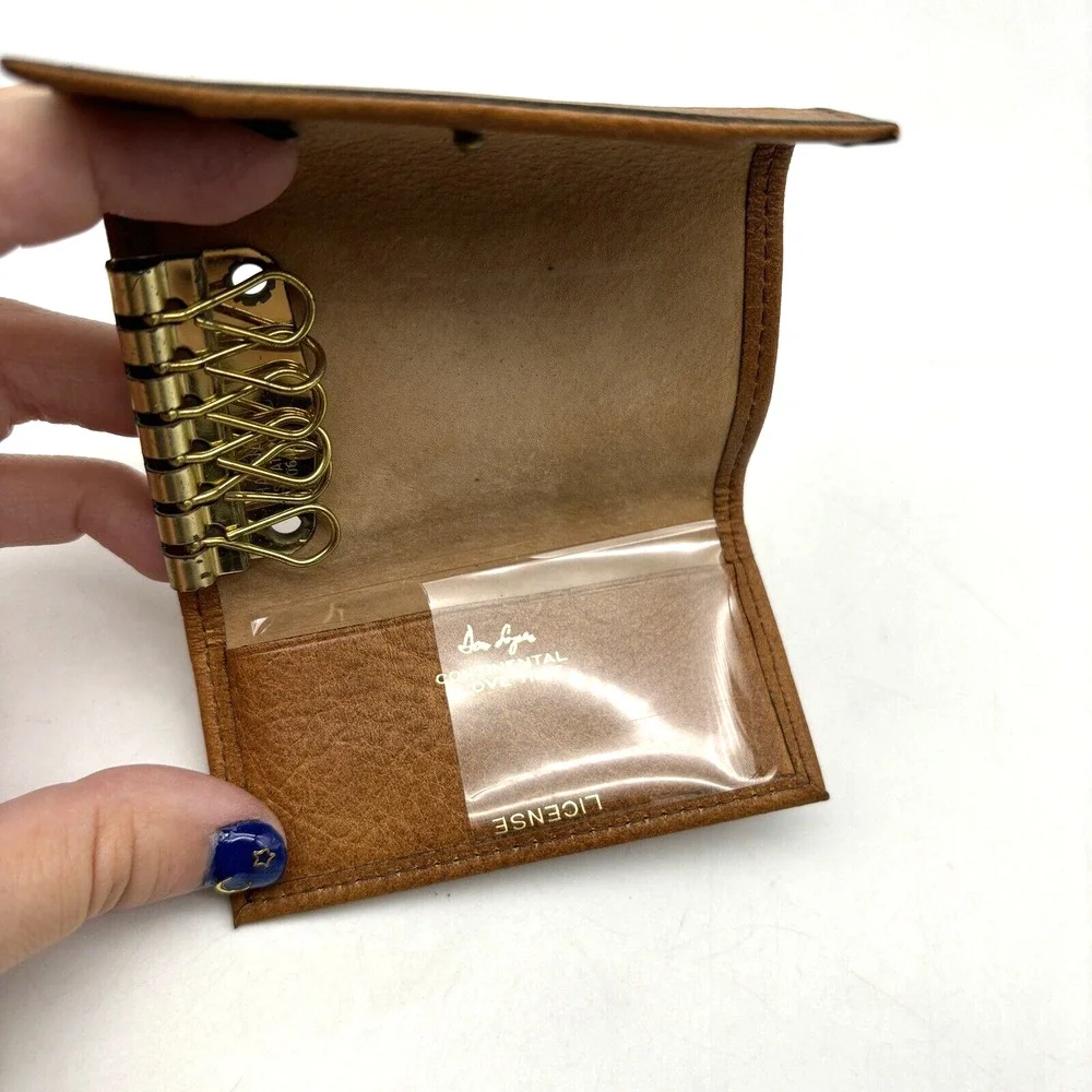 NEW Vintage 70s Don Loper Brown Continental Glove Hide Keytainer Key Wallet